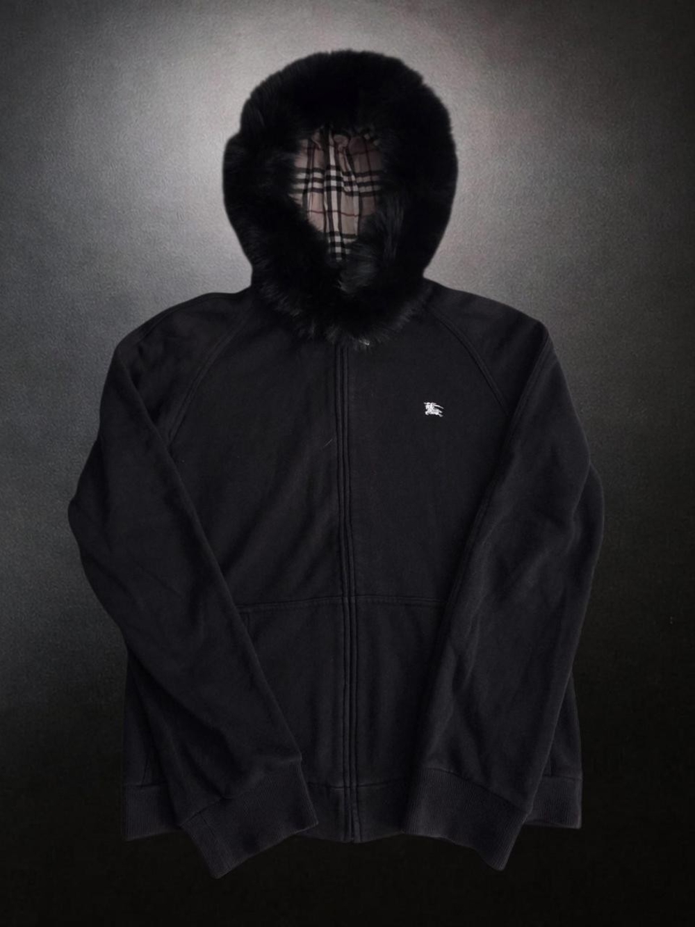 Burberry Black Label Fur Zip Up Hoodie